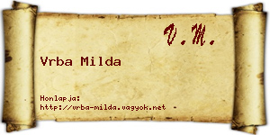 Vrba Milda névjegykártya